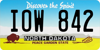 ND license plate IOW842