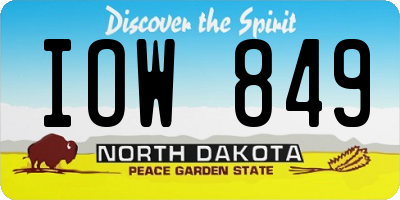 ND license plate IOW849