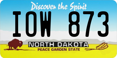 ND license plate IOW873