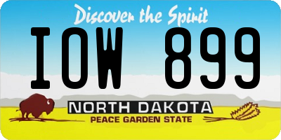 ND license plate IOW899
