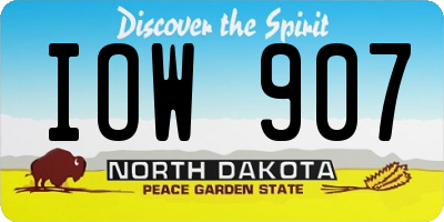 ND license plate IOW907