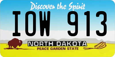 ND license plate IOW913