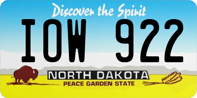 ND license plate IOW922