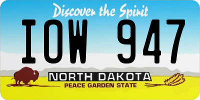 ND license plate IOW947