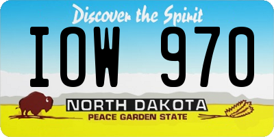 ND license plate IOW970