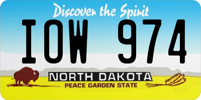 ND license plate IOW974