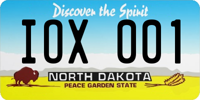 ND license plate IOX001