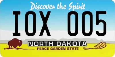 ND license plate IOX005