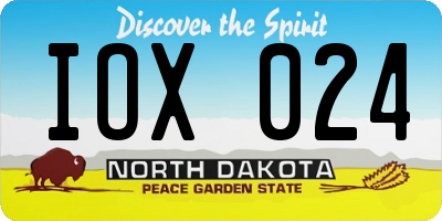 ND license plate IOX024