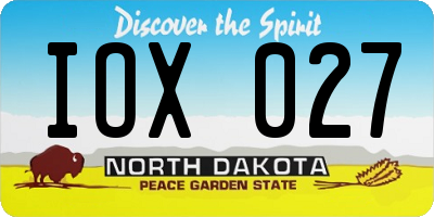 ND license plate IOX027
