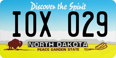 ND license plate IOX029
