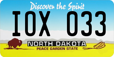 ND license plate IOX033