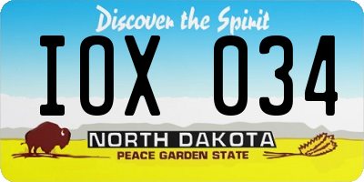 ND license plate IOX034