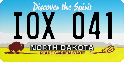 ND license plate IOX041
