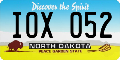 ND license plate IOX052