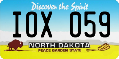 ND license plate IOX059