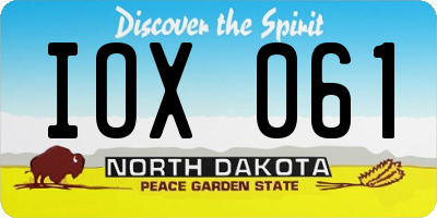 ND license plate IOX061