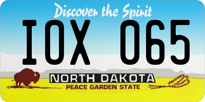 ND license plate IOX065