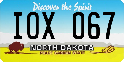 ND license plate IOX067