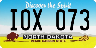 ND license plate IOX073