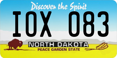 ND license plate IOX083