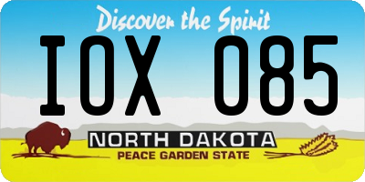 ND license plate IOX085