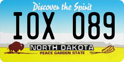 ND license plate IOX089