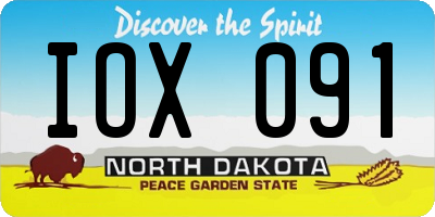 ND license plate IOX091