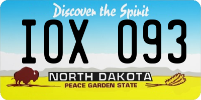 ND license plate IOX093