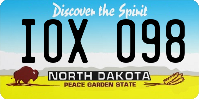 ND license plate IOX098