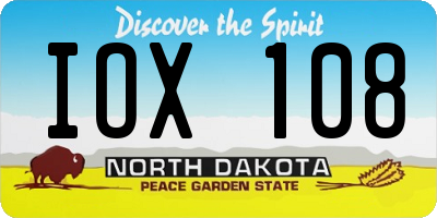 ND license plate IOX108