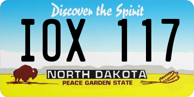 ND license plate IOX117