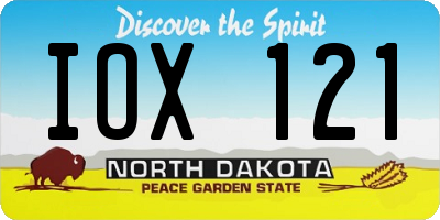 ND license plate IOX121