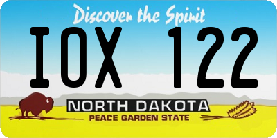 ND license plate IOX122