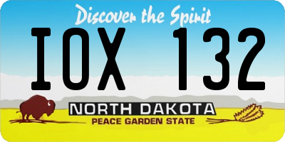 ND license plate IOX132