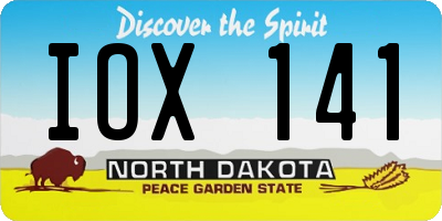 ND license plate IOX141