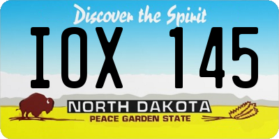 ND license plate IOX145