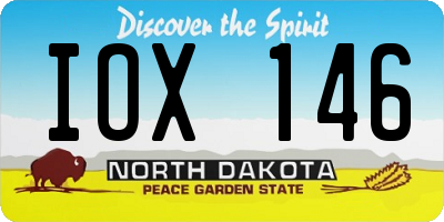 ND license plate IOX146