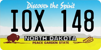 ND license plate IOX148