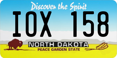 ND license plate IOX158