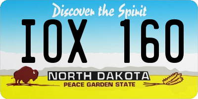ND license plate IOX160