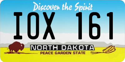 ND license plate IOX161
