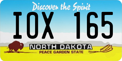 ND license plate IOX165
