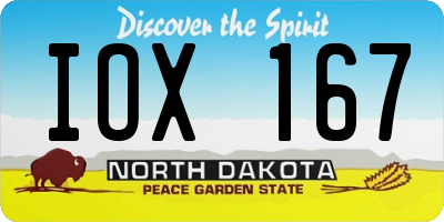 ND license plate IOX167