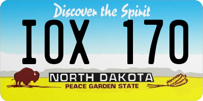 ND license plate IOX170