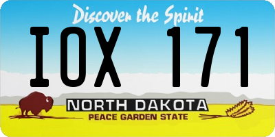 ND license plate IOX171