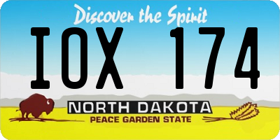 ND license plate IOX174