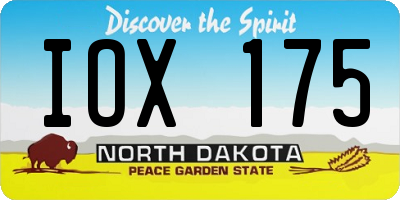 ND license plate IOX175