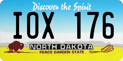 ND license plate IOX176