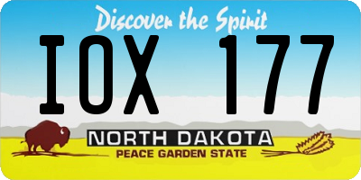 ND license plate IOX177